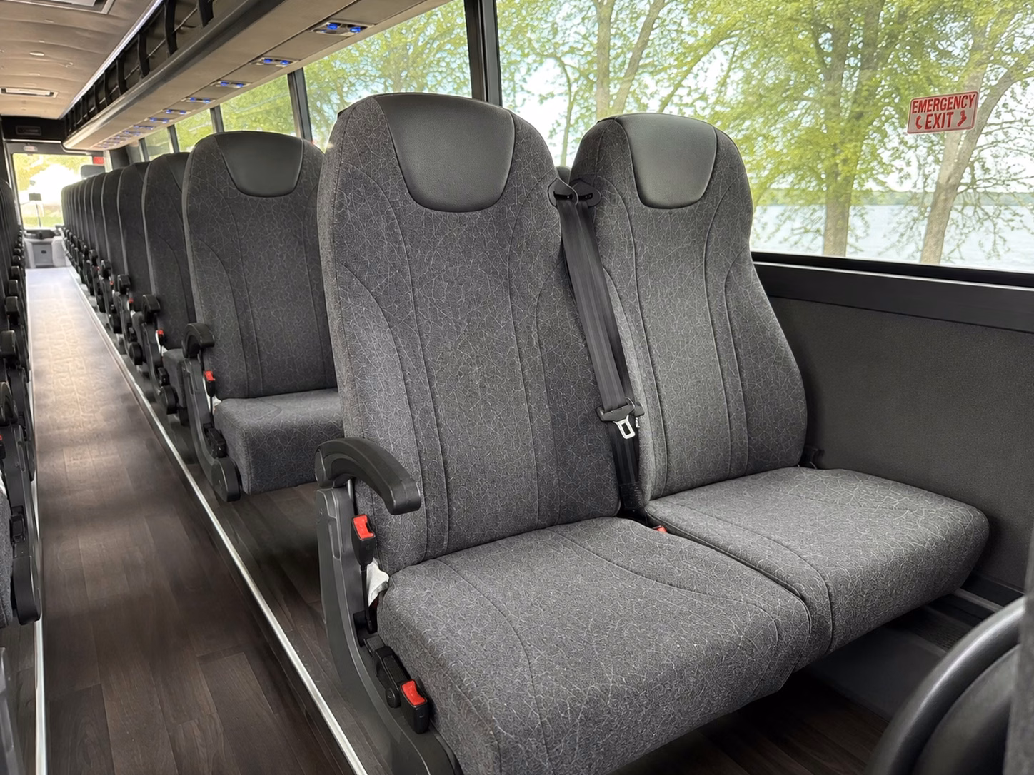 lake forest charter bus rental interior